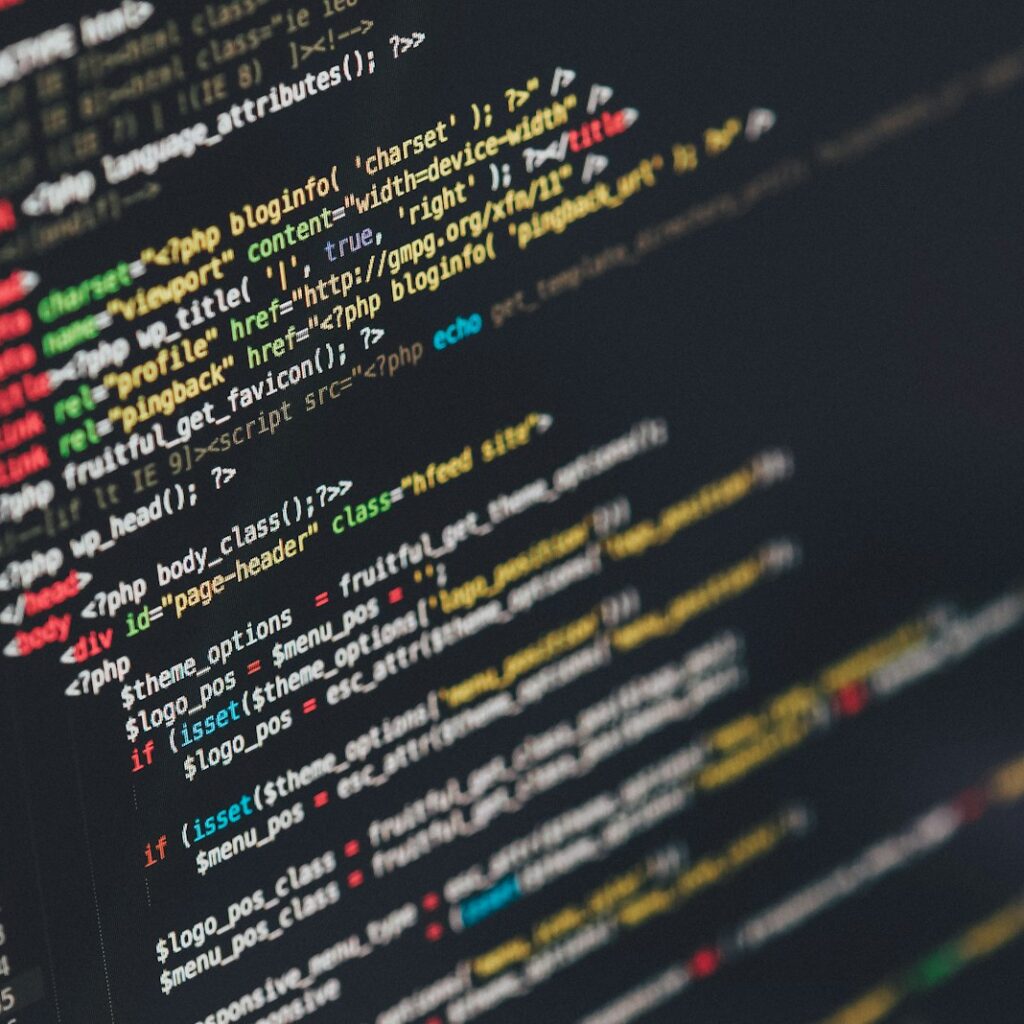 Web development code on a monitor